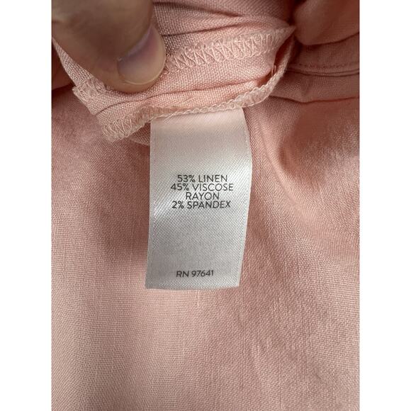 J. Jill Linen Stretch Womens Medium Pink Linen Viscose Pull On Ankle Pants - Picture 8 of 8